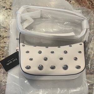 Kate Spade Cream Shoulder Bag with Silver Accents